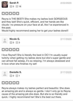 More reviews (: