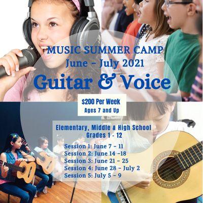 1 Week Guitar and Voice Summer Camp 2021