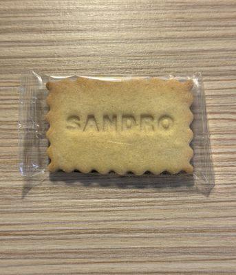 Cute Sandro stamped butter cookie provided by Sandro location in Paris