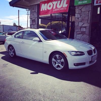 BMW 330i in for service