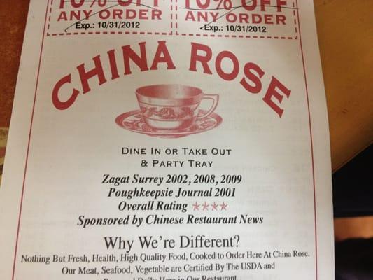 Formally Lucky Garden, this restaurant is now China Rose in Marlboro, NY.