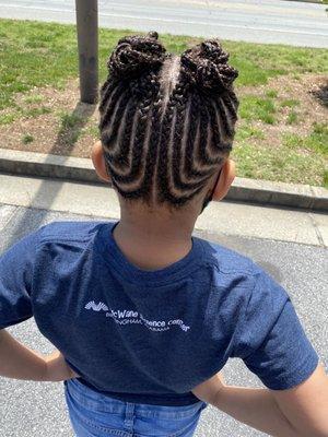 Scalp braid buns