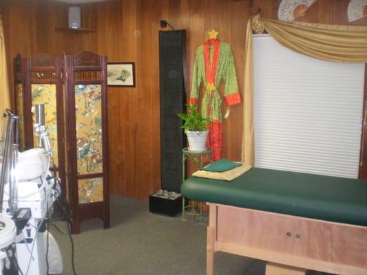 Facial room with intimate spa type atmosphere