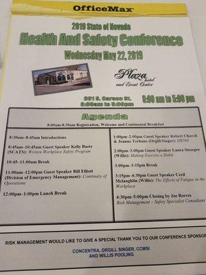 2019 Annual Health & Safety Conference  05/22/19