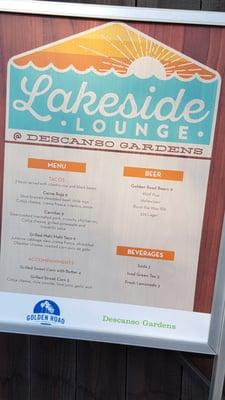 Lakeside Lounge Menu