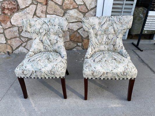 Reupholstered sofa chairs