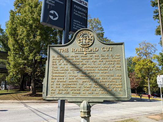 The Railroad Cut Historical Marker, Atlanta