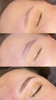 Microbladed Brows (Before, Mapping & After)