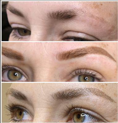 Powder Brow, before after healed!