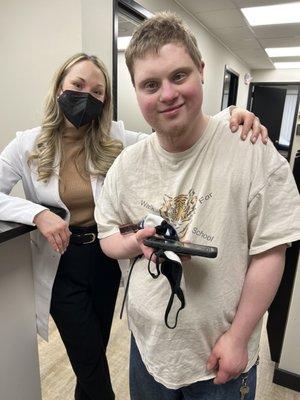 Dr. Richard and patient Jimmy after his foot exam.