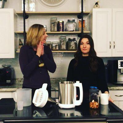 Whipping up some Fresh Almond Milk in our Studio Kitchen