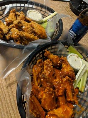 40¢ Wing night on Thursday! Half Mild Caesar Parmesan and the other Medium Honey Garlic. Delicious!