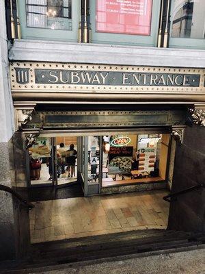 Subway entrance with Subway