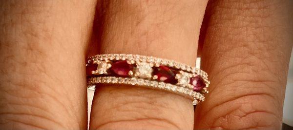 Ruby and diamond ring