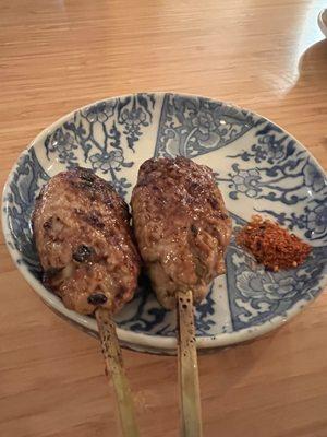 Tsukune: their famous chicken meatball