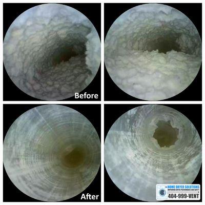 Dryer Vent Cleaning -Before & After