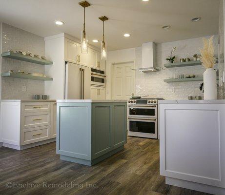 Contemporary Sage Green Kitchen - Huntington Beach Remodel