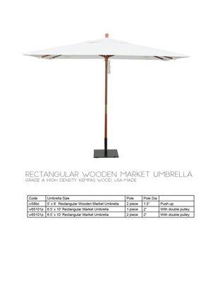 Rectangular Wooden Market Umbrella