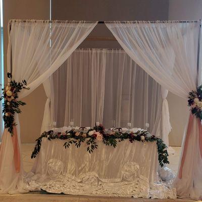 Need that extra touch to your event rent this sheer draping