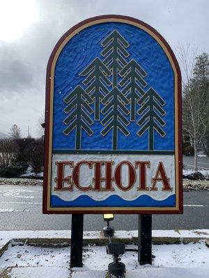 Main Entrance Sign on the Road