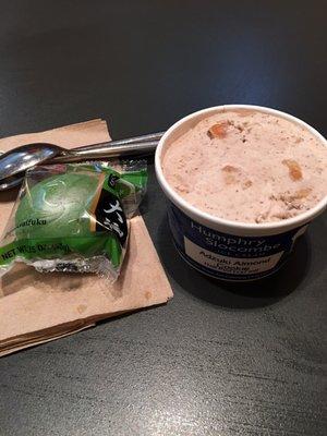 Half pint of Humphrey-Slocombe Adzuki Almond Cookie Ice Cream & Red Bean Mochi Cake.  Totally worth visiting AAM just for that!