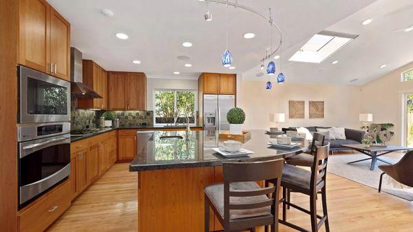 Romford Home Remodel - Spacious Kitchen with island seating