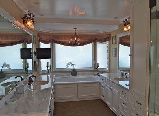 Bathroom white marble countertops