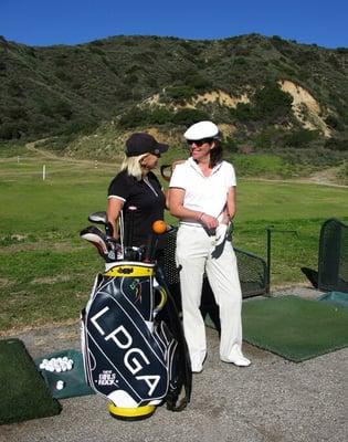 Lesson on the driving range at Debell in Burbank.