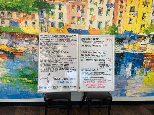 Partial Menu Board