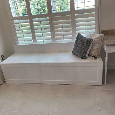 custom breakfast nook bench with storage