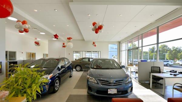 Interior of new Toyota Car Dealership in Cortlandt Manor, NY.