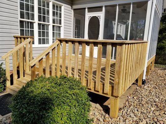 Deck Staining - Greer, SC  Before applying sealer.