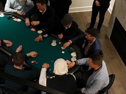 Poker game for their open house. Some Philadelphia Eagles playing. Great night!