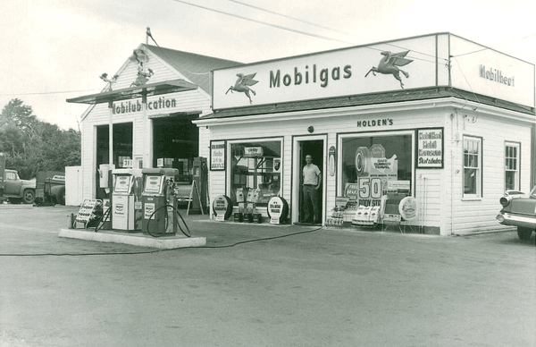 Arthur Holden Jr. at the entrance circa 1950