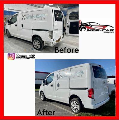 BEFORE AND AFTER 
 NISSAN NV200
 * FREE ESTIMATE
 *OPEN & PROCESSES CLAIMS 
 * PROVIDED A RENTAL CAR