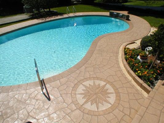 Stamped Concrete: Poolside design