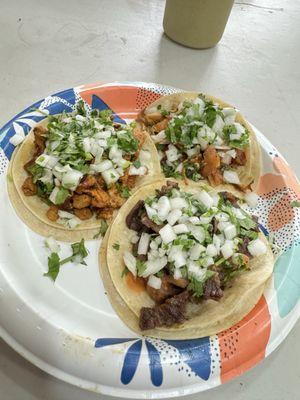 Pastor - Top Left Chicken - Top Roght Asada - Bottom