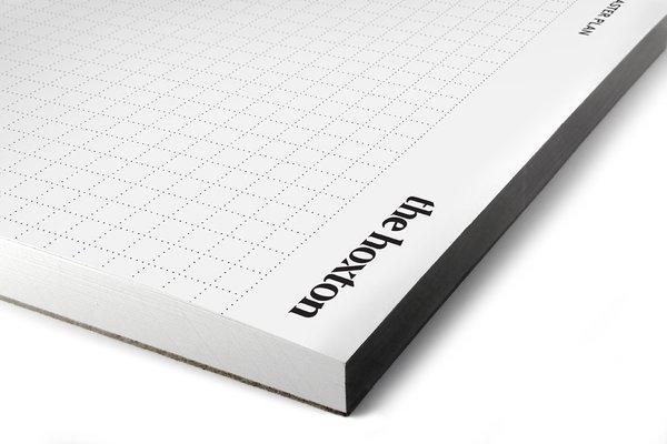 The Hoxton hotel notepad with grey glued spine