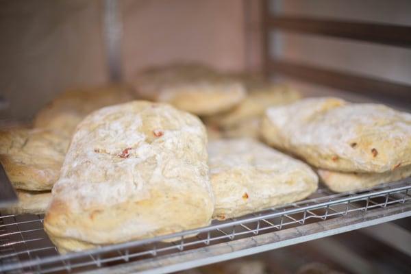 House made tomato focaccia bread.