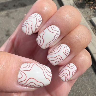 Structured gel manicure with nail art