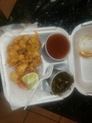 5/27/2023 conch with baked beans & greens