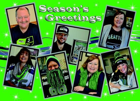 Happy Hawksmas!  Loved sending out our Seahawk pride in our annual holiday card this year.