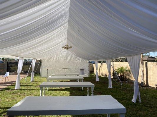 Full Draped Canopies in different size available to rent in Los Angeles County!