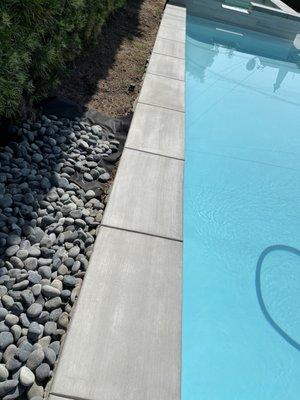 Right side vs left side of pool concrete