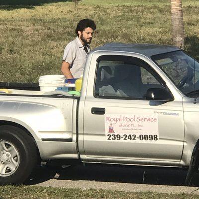 The pool dude and his vehicle