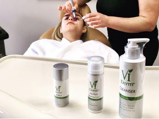 Vi Aesthetics products available as well as other products specialized for your skin type