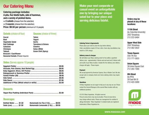 Maoz Catering - It's the perfect way to veg out when you need to veg in!