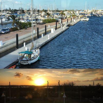 View of the Stock Island Marina Village and the sunset over Key West from the studio on Stock Island.