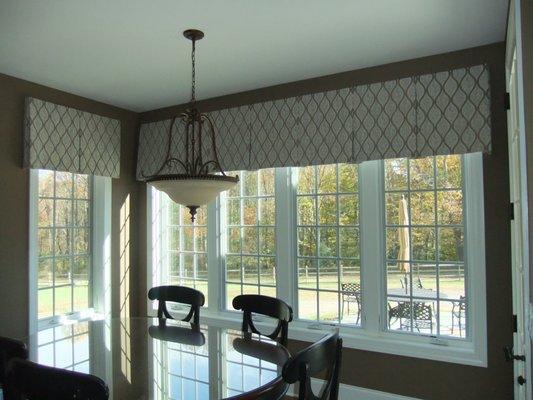 Box pleat kitchen window treatments Doylestown Pa