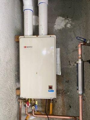 New tankless water heater.